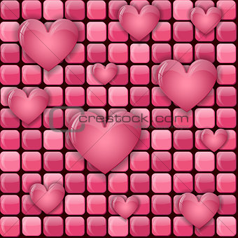 Pink pile with hearts