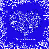 vector blue christmas background with heart