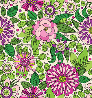 Decorative colourful picturesque seamless pattern