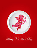 Valentines Day Cupid Dots Greeting Card