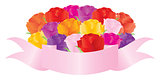 Rose Bouquet with Banner Illustration