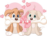 Two Valentine dogs
