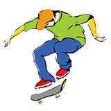 aggressive skateboarder