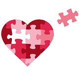 Puzzle heart icon