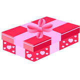 pink gift box with bow