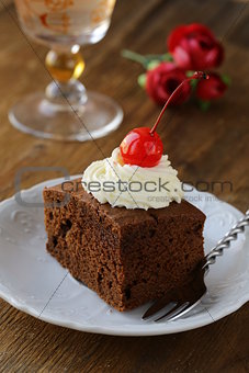Delicious homemade chocolate cake brownie