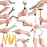 Hands with tools 
