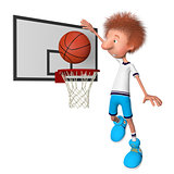 the basketball player on training