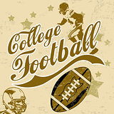 College american football grunge poster