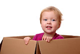 Toddler in box
