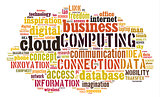 Cloud computing pictogram on white background