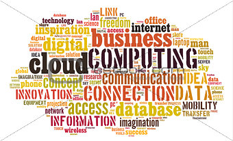 Cloud computing pictogram on white background