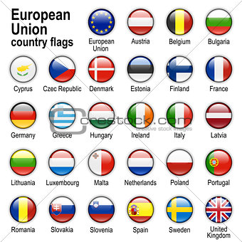 Flags of countries - members of European Union