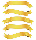 curled golden ribbons, illustration 