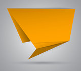 Yellow origami abstract speech bubble