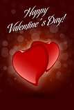 Red Valentine Hearts on Dark Decorative Background