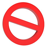 Red prohibitory sign
