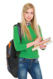 Portrait of student girl with backpack