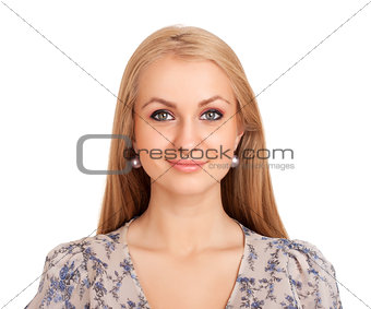 Smiling blond woman