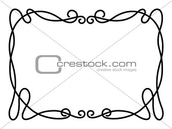 simple black calligraphy ornamental decorative frame pattern