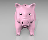 front view of pink piggy
