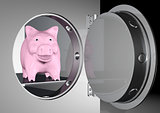 piggy bank into a safe