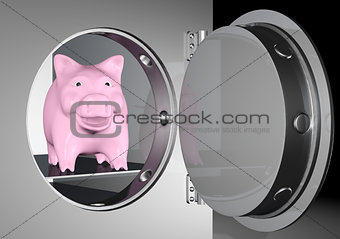piggy bank into a safe
