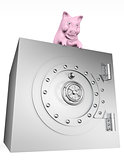 piggy bank on the safe