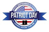 patriot day. us seal and banner