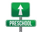 road traffic sign with a preschool