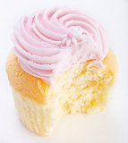 Pink frosted cupcake
