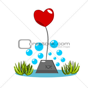 Heart be drowned vector