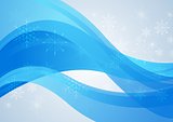 Blue wavy Christmas background. Vector