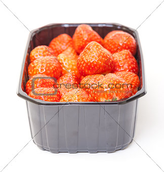 Fresh Strawberries in a Plastic Container