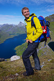 Smiling hiker in Norway