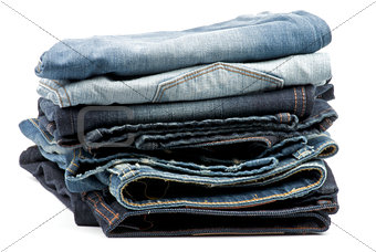 Stack of Folded New Jeans