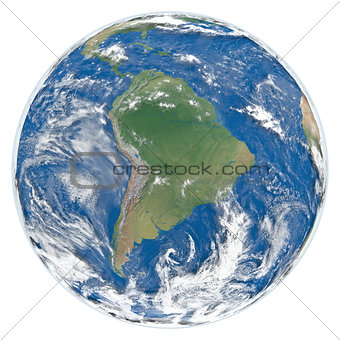 Model of Earth facing South America
