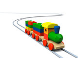 Wooden toy train illustration