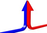 Red blue up arrows