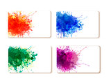 Collection of colorful abstract watercolor banners. Vector