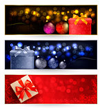 Set of winter christmas banners   illustration