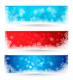Set of winter christmas banners. Vector illustration