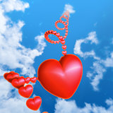 Red heart in the sky