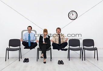 Feeling a slight handicap - people waiting for the job interview