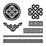 Celtic knots, braids and patterns - vector