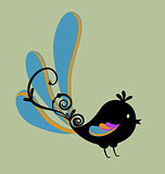bird with swirl