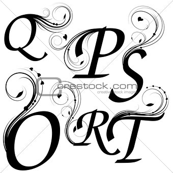 letters with floral design