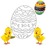 The coloring page - easter chicken