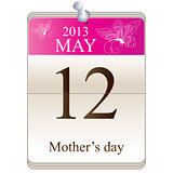 Calendar of mothers day 2013
