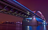 River bridge at colorful night, Bratislava